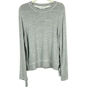 Abercrombie & Fitch Gray Crew Neck Long Sleeve Sweater Ribbed Trim Size Large